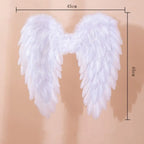 Handmade Feather Angel Wings Cosplay Party Props – Black White Pink Costume Angel Wings Richie's