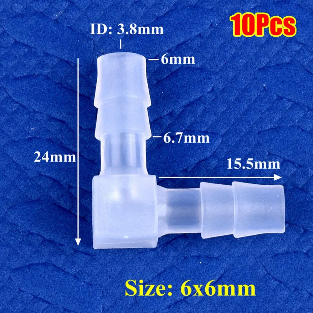 10Pcs 90° PP Elbow Hose Connectors 4–20mm Aquarium Fittings Hose Elbow Fittings Richie's 10Pcs 6mm 16mm