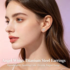 Angel Wing Crystal Stud Earrings – Sparkling Geometric Ear Studs Crystal Stud Earrings Richie's