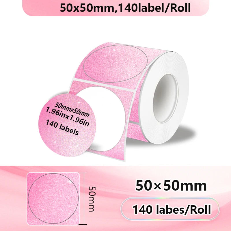 Thermal Label Paper for Phomemo M110 M200 M220 – Bekia Stickers Thermal Label Paper Richie's 50x50 pink