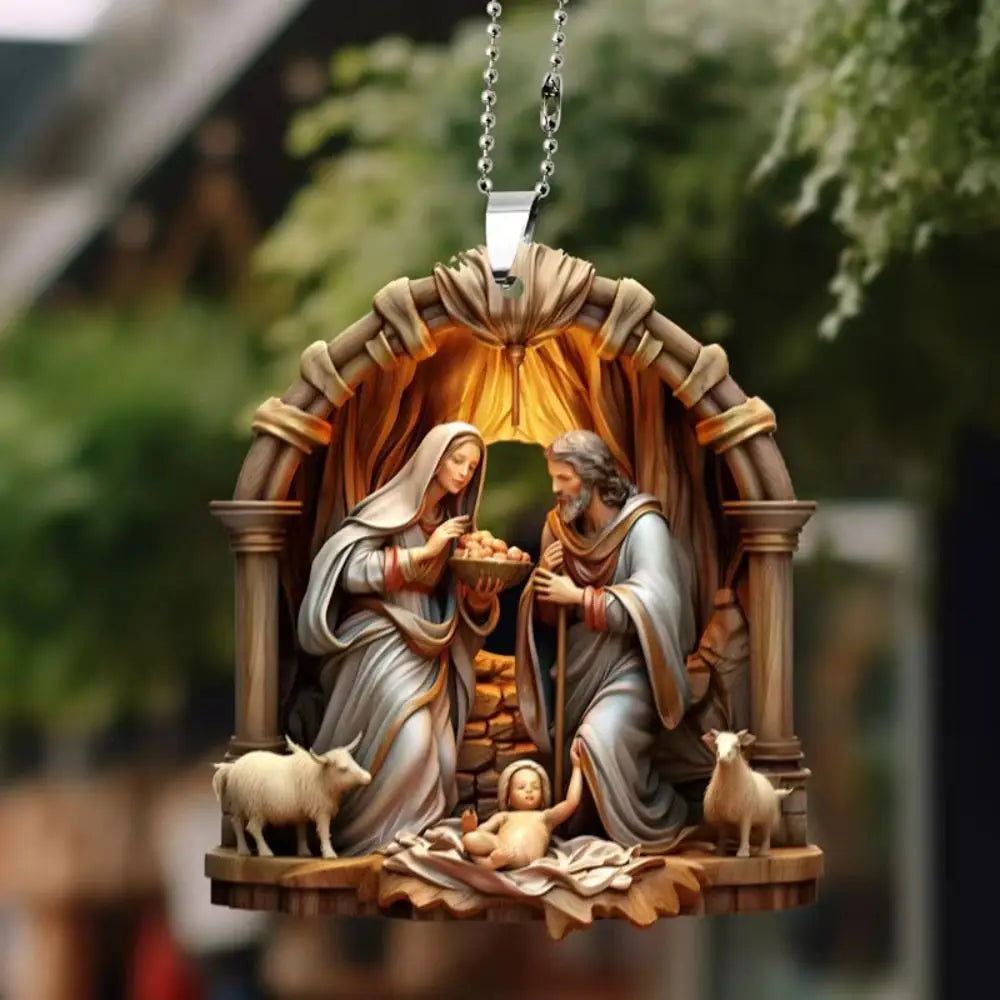 Acrylic Nativity Scene Christmas Pendant – Double Sided Ornament Christmas Ornament Richie's 02