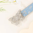 Retro Sequin Punk Waist Belt – Wide Denim & Alloy Buckle Fashion Waist Belt Richie's