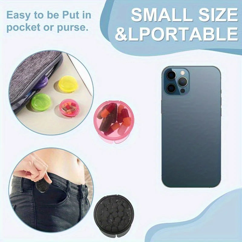 2-Pack Travel Pill Organizer – Color-Coded Compartments & Clear Lid Pill Organizer Richie's