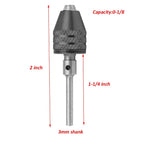 2pc Keyless Drill Chuck Collet 2.35mm Shank 0.3–3.4mm Adapter Drill Chuck Collet Richie's 3mm Shank
