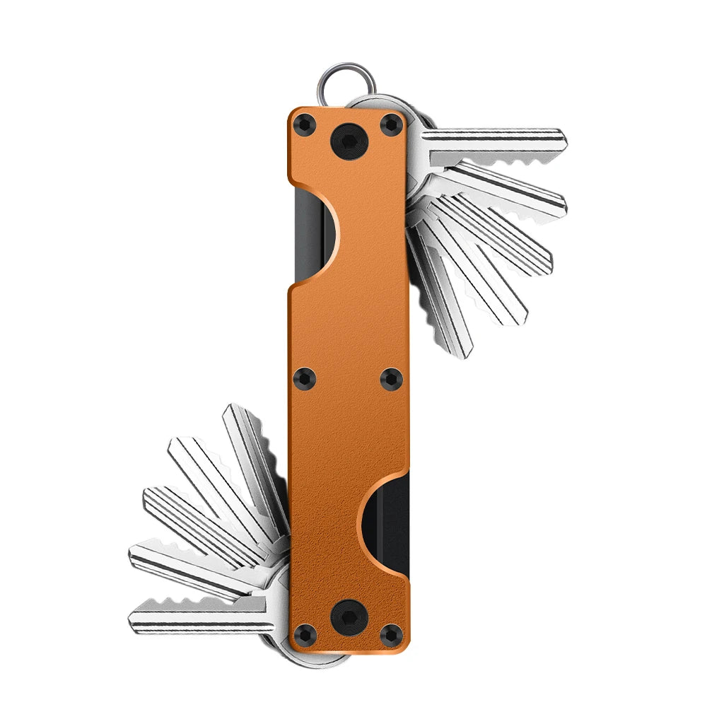 Zeeker Compact Key Organizer – Minimalist Expandable Keychain Key Organizer Richie's Orange