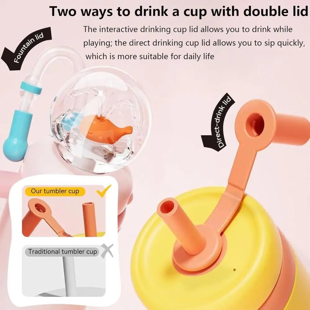 Whale Fountain Tumbler 710ml – Dual Lid Leak-Proof Kids Cup Kids Insulated Tumbler Richie's