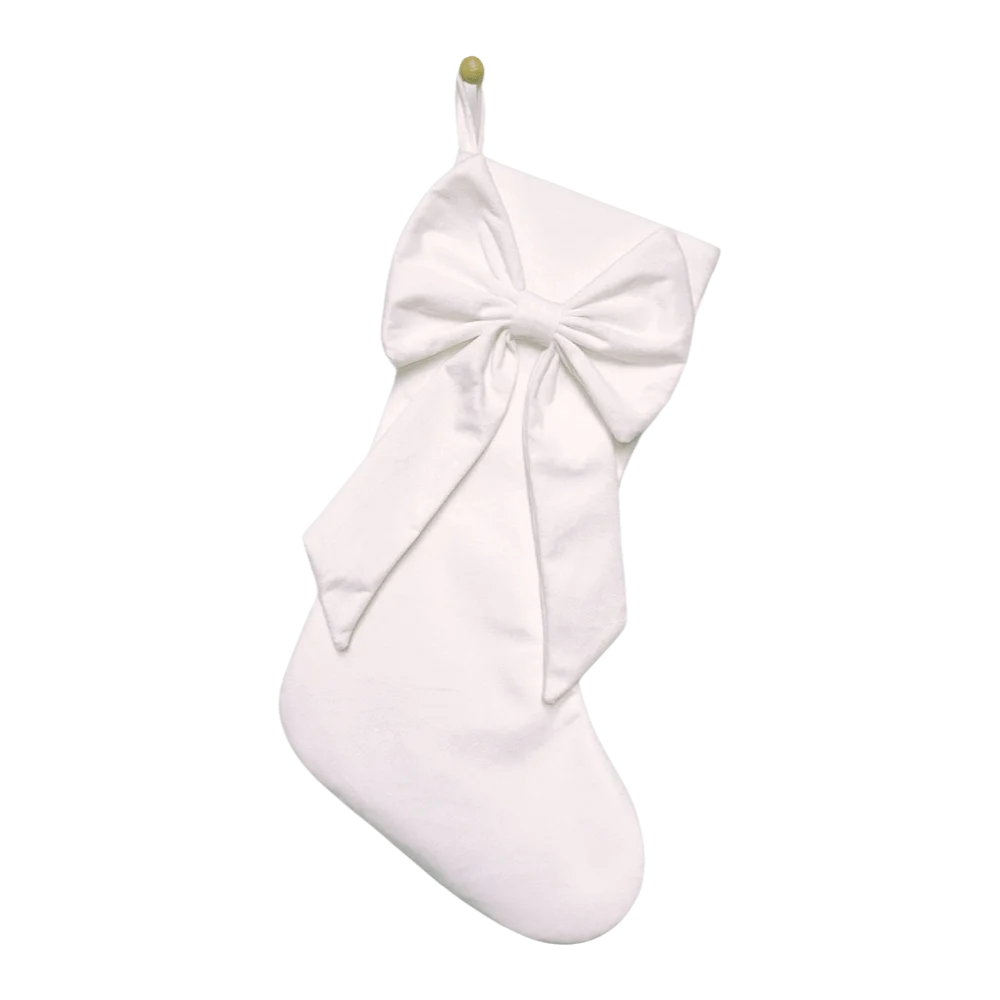 Bowknot Christmas Stocking Large Capacity Gift Bag | Multicolor Christmas Stocking Richie's White 14x16cm