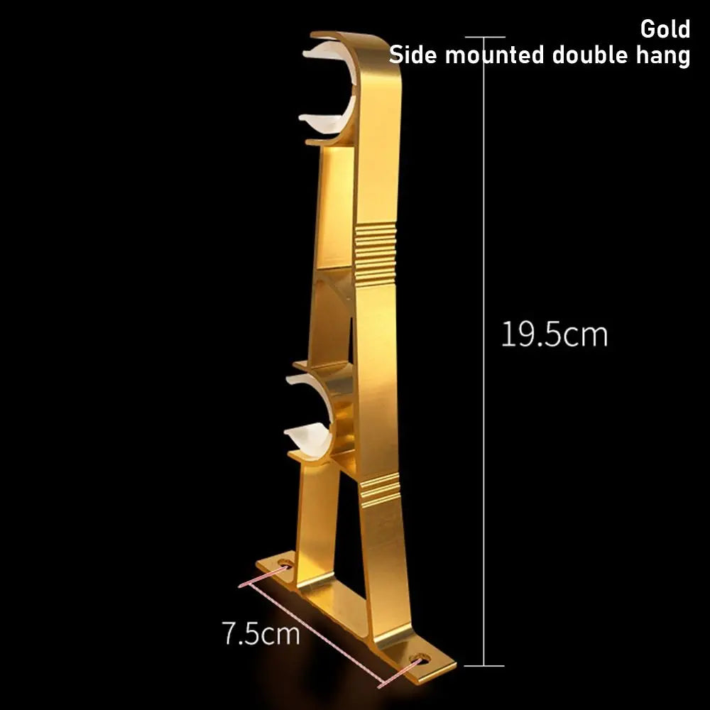 Aluminum Curtain Rod Bracket – Single & Double Hang Curtain Rod Bracket Richie's Gold-Side mounted 2