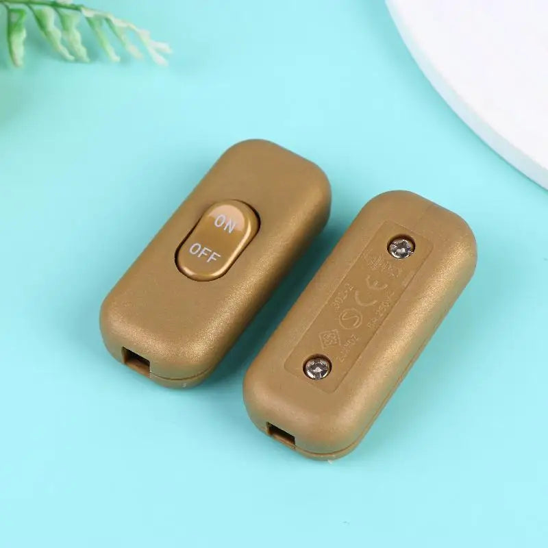 2pcs Inline Cord Switch 250V 6A for Table Lamp & LED Desk Light Inline Cord Switch Richie's Gold