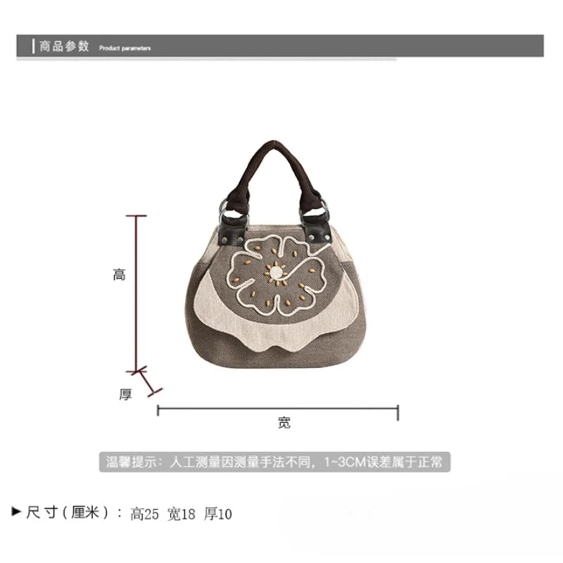 Women's Vintage Woven Canvas Crossbody Handbag – Casual Shoulder Bag Canvas Crossbody Handbag Richie's