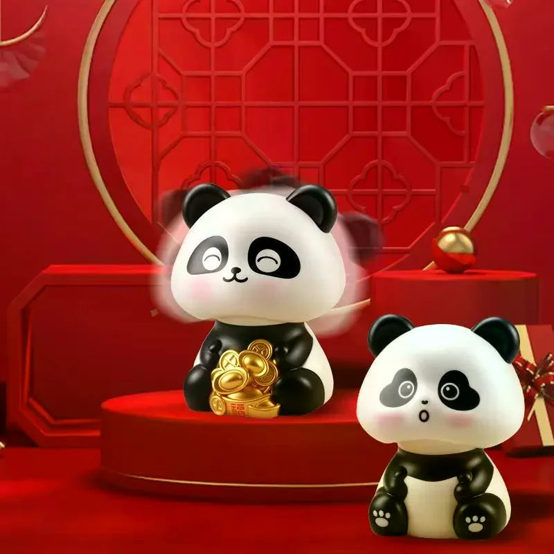 Solar Shaking Head Panda Car Ornament | Lucky Bobblehead Figure Bobblehead Figurine Richie's