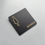 Acrylic Bathroom Door Sign 15x15cm Self-Adhesive Men Women Acrylic Door Sign Richie's WOMEN
