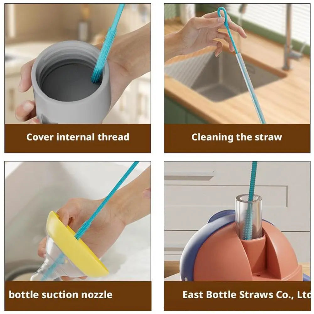 2PCS Silicone Straw Cleaning Brushes 25cm – Food-Grade 6mm & 9mm Straw Cleaning Brush Richie's