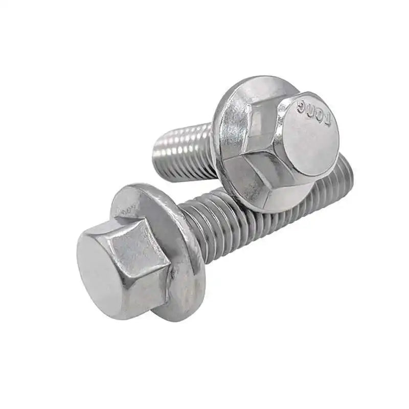 304 SS Serrated Flange Hex Bolts UNC 1/4-20 5/16-18 3/8-16 10pcs Flange Hex Bolt Richie's