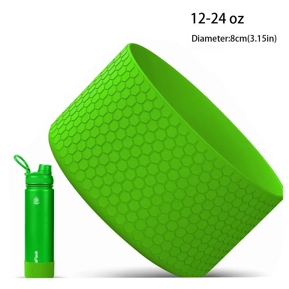 Silicone Water Bottle Bottom Sleeve – Anti-Slip Boot 12–40 oz Bottle Bottom Sleeve Richie's Green-12-24 oz