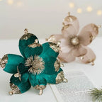 Christmas Artificial Glitter Flowers 20cm Xmas Tree Ornaments Christmas Tree Ornament Richie's