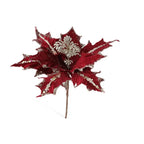 Glitter Poinsettia Artificial Christmas Flower 15cm DIY Decor Christmas Artificial Flower Richie's