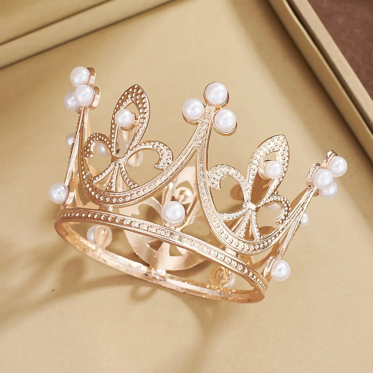 Mini Pearl Crown Cake Topper – Gold, Silver & Rose Gold Metal Cake Topper Richie's