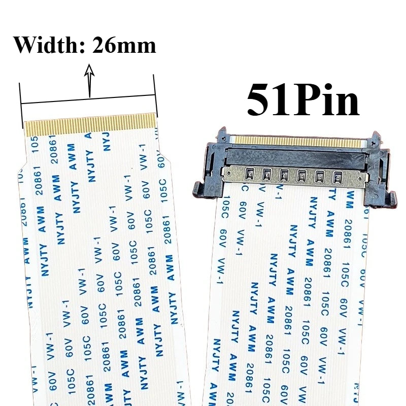 4K LVDS TV Ribbon Cable 51-Pin 41-Pin AWM 20861 – TCL Hisense LVDS Ribbon Cable Richie's 51P-26MM 500MM