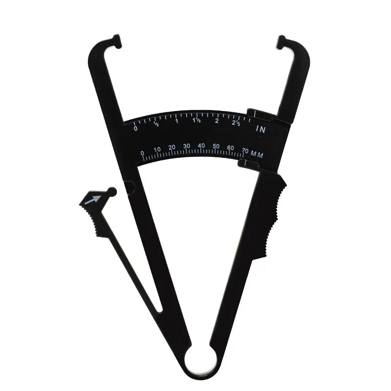 FTBTOC Skinfold Body Fat Caliper with Measurement Chart Body Fat Caliper Richie's black