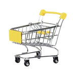 Mini Iron Shopping Cart Toy, Craft Display & Storage Holder Mini Toy Cart Richie's YELLOW