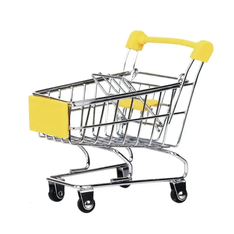 Mini Iron Shopping Cart Toy, Craft Display & Storage Holder Mini Toy Cart Richie's YELLOW