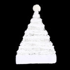 White Plush Santa Hat Gold Silver Sequin Snowflake Christmas Cap Christmas Santa Hat Richie's Silver Cloud One Size