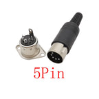 DIN 3 4 5 6 8 Pin Male Plug Female Socket Connector 2Pcs DIN Connector Richie's 5Pin-JKP-1Pair