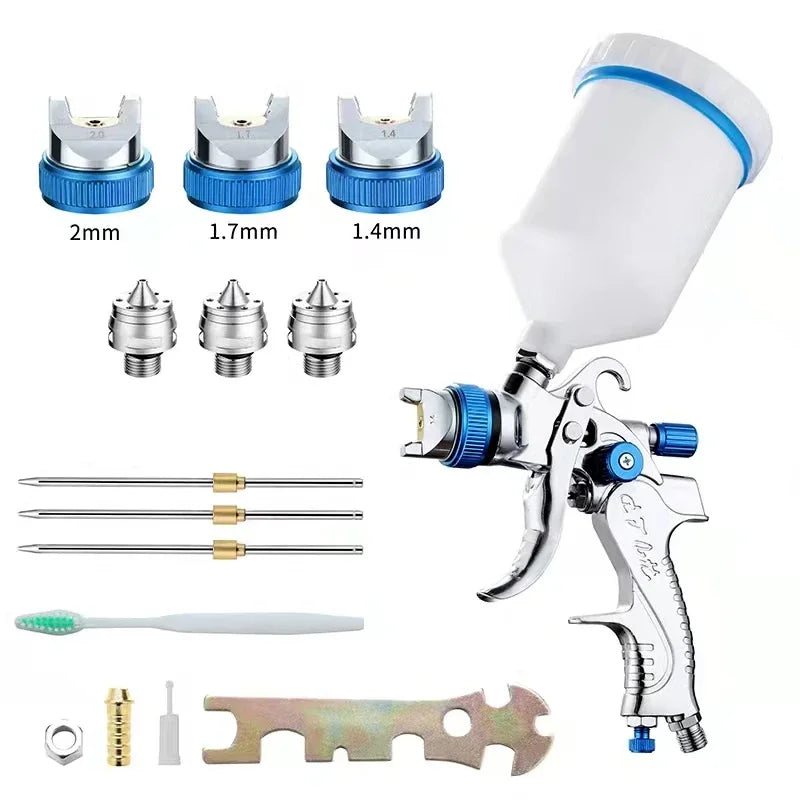 HVLP Metal Spray Gun with Flow Control – Car Painting Set HVLP Spray Gun Richie's Blue