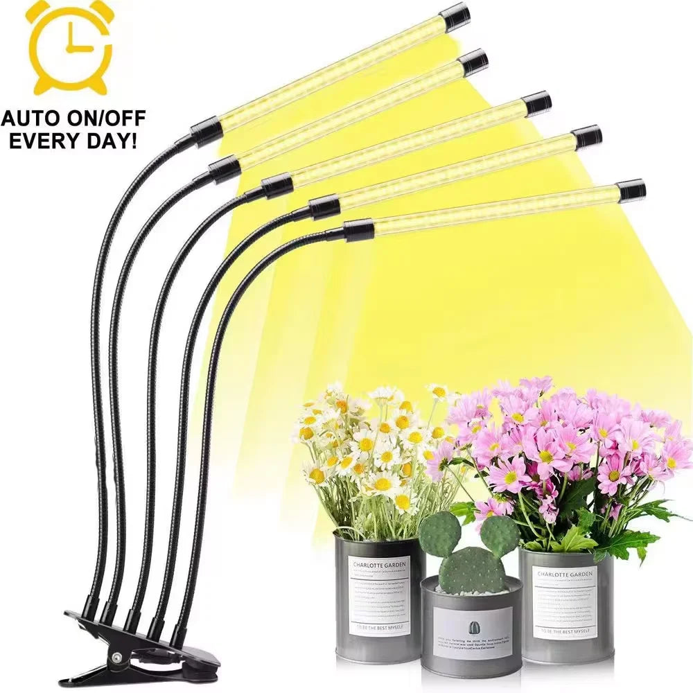LED USB Grow Light Full Spectrum 3000K Dimmable Clip Phytolamp LED Grow Light Richie's 5 Heads USB Port