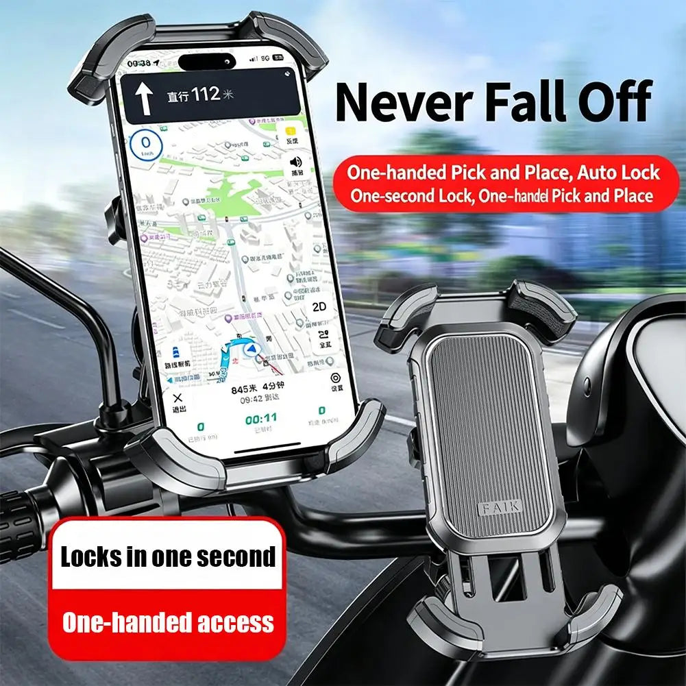 Anti-Shake Auto Lock Bike Phone Mount – Universal Handlebar Bike Phone Mount Richie's