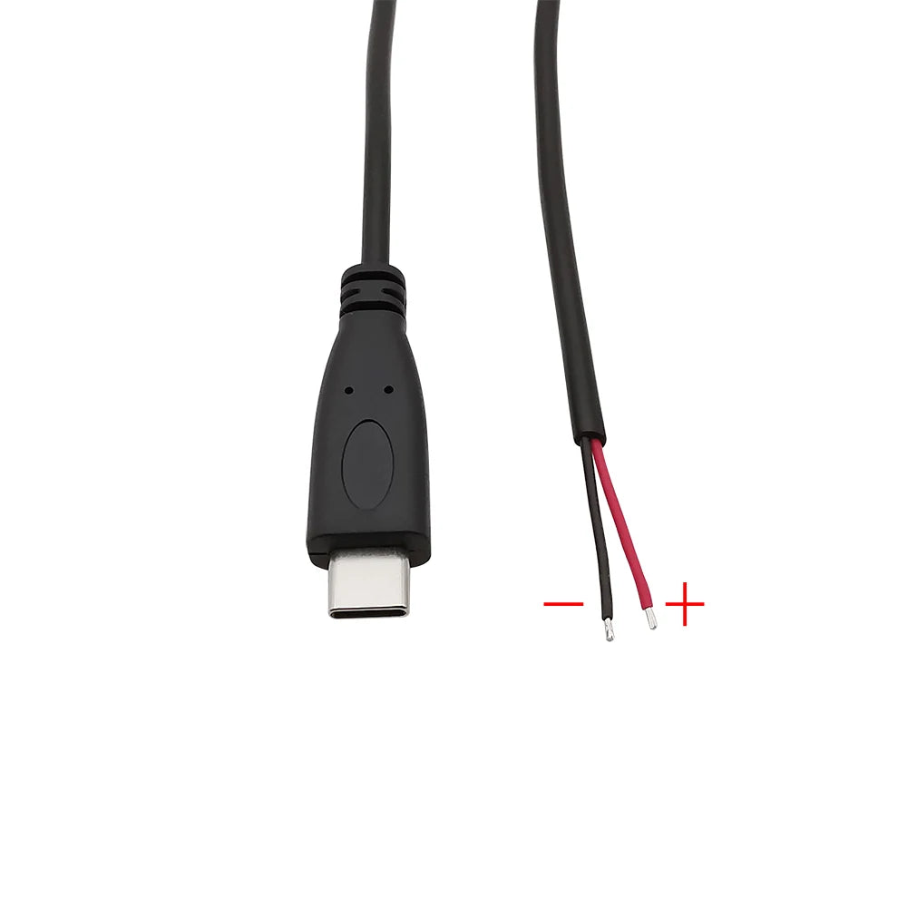 10Pcs USB-C Male to 2-Pin Bare Wire Power Cable 5V 22AWG USB Power Cable Richie's