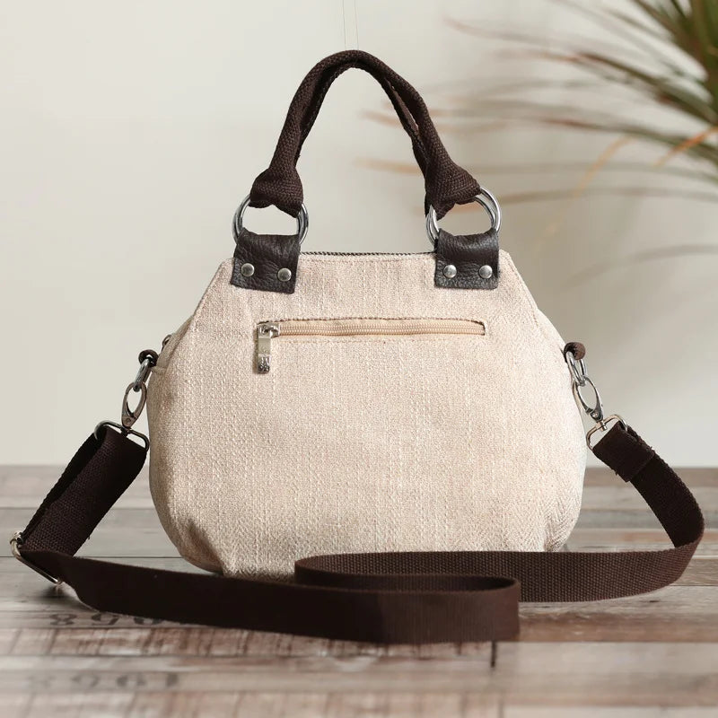 Women's Vintage Woven Canvas Crossbody Handbag – Casual Shoulder Bag Canvas Crossbody Handbag Richie's