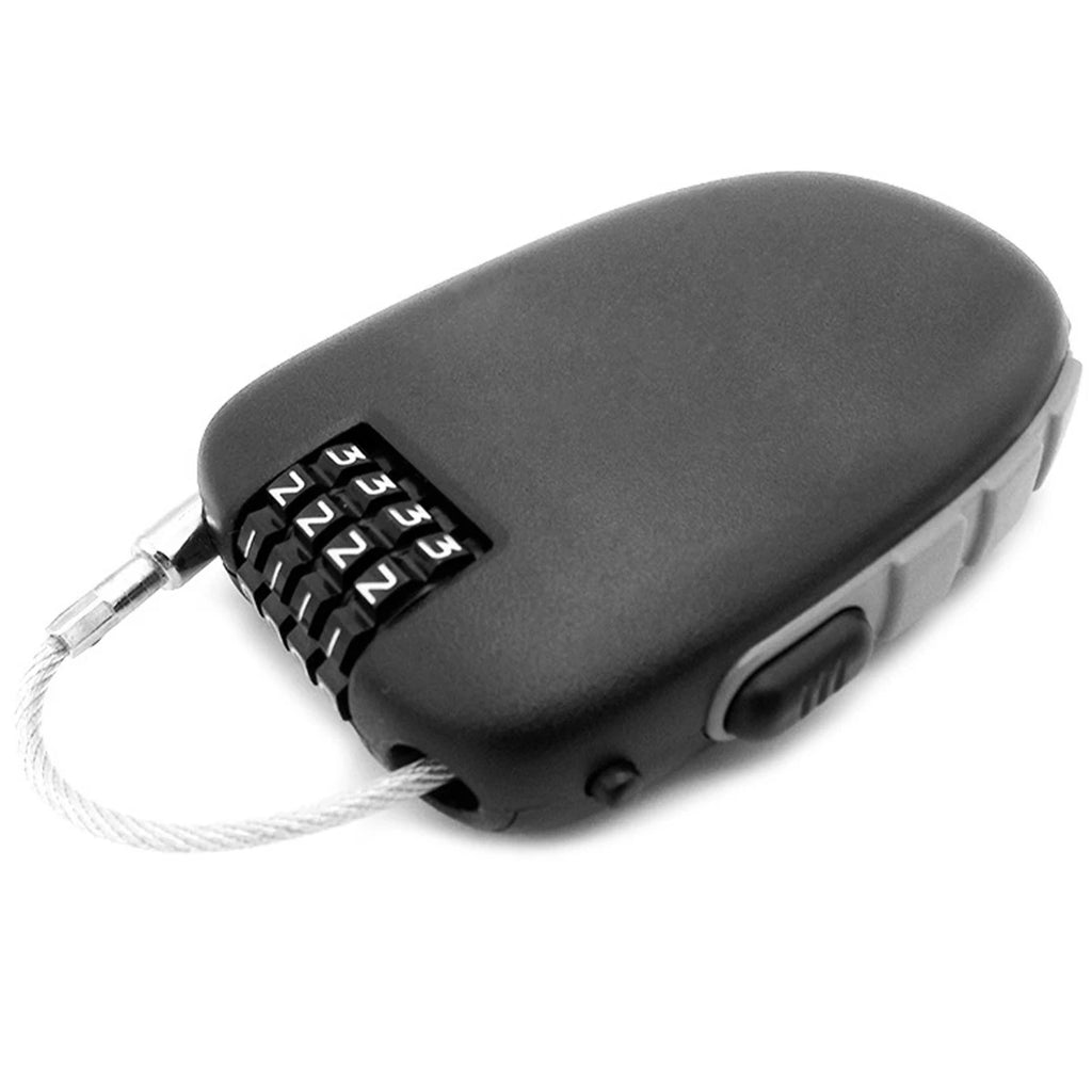 4-Digit Resettable Motorcycle Helmet Cable Lock – Portable Helmet Cable Lock Richie's Black 1Pc