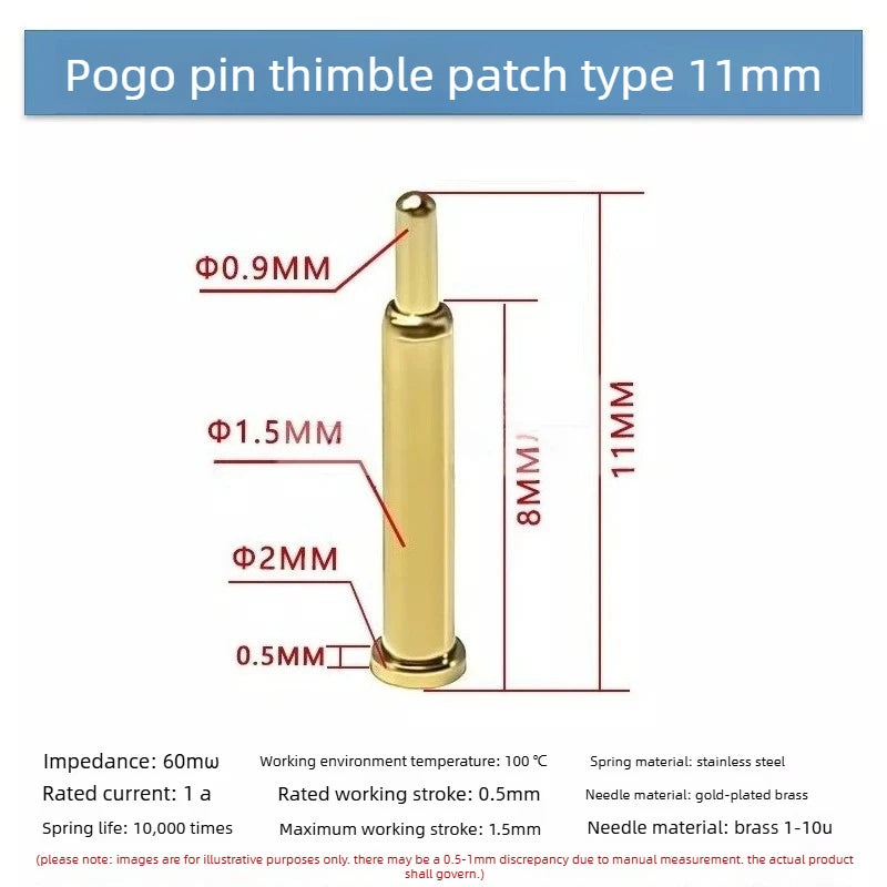 DIP SMD Double Spring PCB Pogo Pin Connectors 20/50/100 Pcs