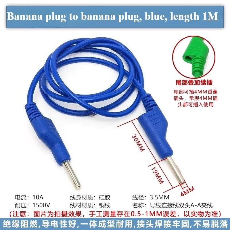 Banana Plug to Crocodile Clip Test Wire Set – Red & Black Test Lead Set Richie's B to B Blue 1PCS