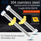 304 Stainless Steel Bellows Hose 1/2" Water Heater Inlet Pipe Plumbing Bellows Hose Richie's 10 cm