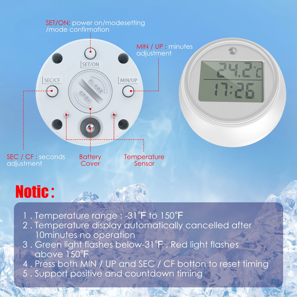 Floating Digital Pool Thermometer with Timer & LED Alert Pool Thermometer Richie's