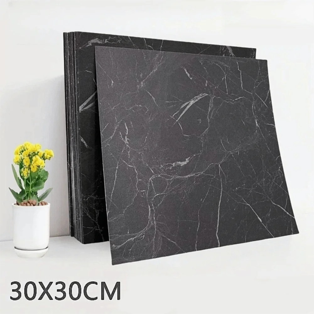 Self-Adhesive PVC Floor Tile 30x30cm Waterproof Marble Texture Peel & Stick Tile Richie's Style 9