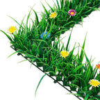 Artificial Grass Turf Mat with Flowers – Fake Green Lawn Decor Artificial Turf Mat Richie's
