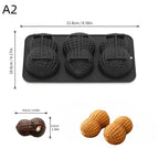 3-Cavity Peanut Walnut Silicone Cake Mold – Food Grade Bakeware Silicone Baking Mold Richie's A2