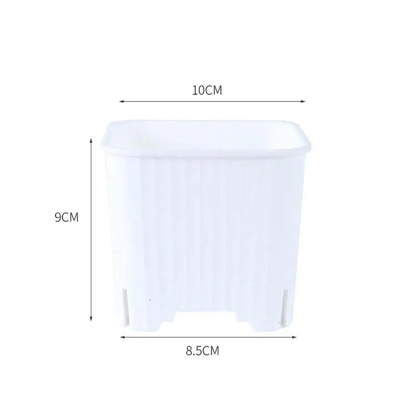 Square Plastic Plant Pots with Drainage – Multicolor Nursery Plant Nursery Pots Richie's White