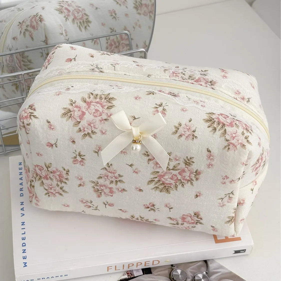 Floral Cosmetic Bag Large Capacity Travel Toiletry Makeup Pouch Cosmetic Toiletry Bag Richie's