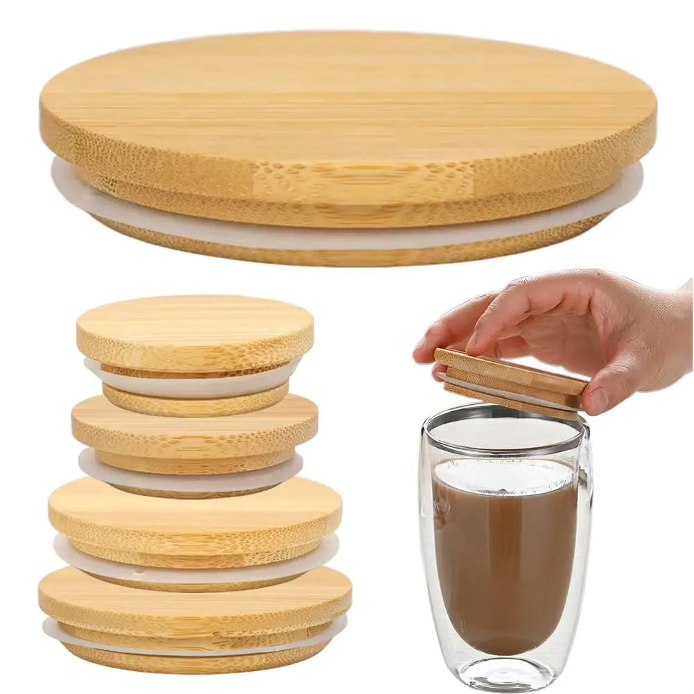Round Wood Mason Jar Lids with Silicone Seal – 5 Sizes Mason Jar Lid Richie's