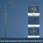 Stainless Steel Shower Adapter Tube Set & Head Holder Shower Extension Set Richie's gun gray