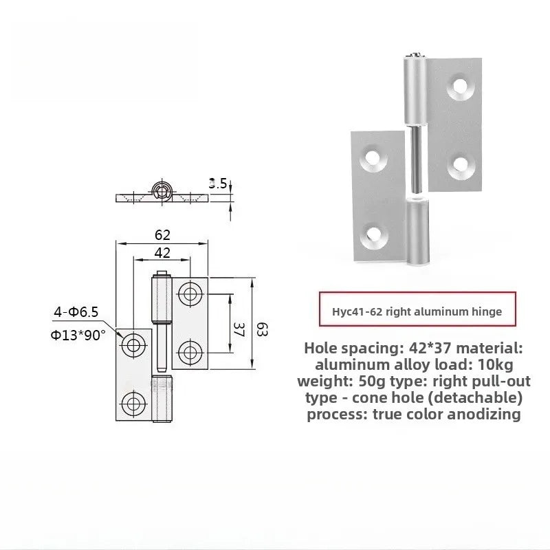 Plug-In Aluminum Alloy Cabinet Door Hinge – Quick Release Cabinet Door Hinge Richie's HYC41-62 right