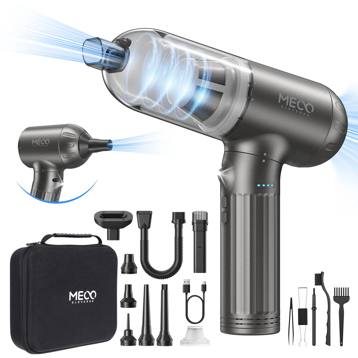 MECO ELEVERDE 4-in-1 Electric Air Duster & Vacuum ME-VC2 Electric Air Duster Richie's Light Grey