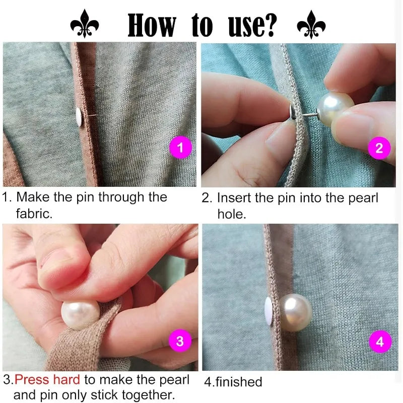 Imitation Pearl Snap Buttons No-Sew Detachable 10/20/30 Pcs Sewing Buttons Richie's