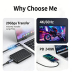 240W USB-C Cable 20Gbps 4K60Hz Fast Charging | FUCHU USB-C Cable Richie's