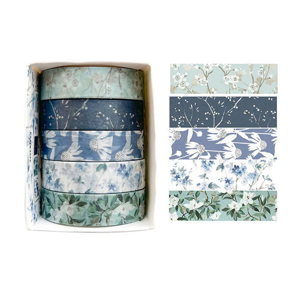 5 Rolls Spring Flower Washi Tape – Multicolor DIY Craft Set Decorative Washi Tape Richie's 7